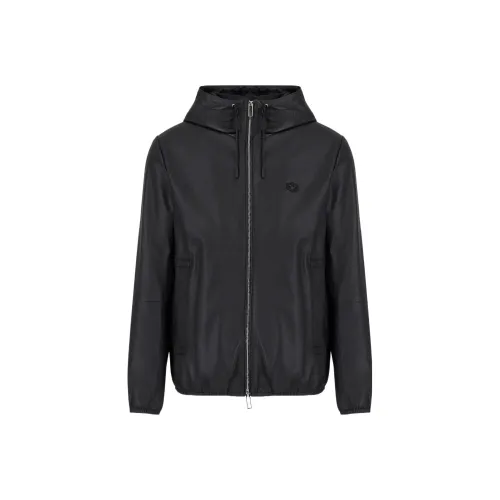 EMPORIO ARMANI Черные Мужские Кожаные Куртки