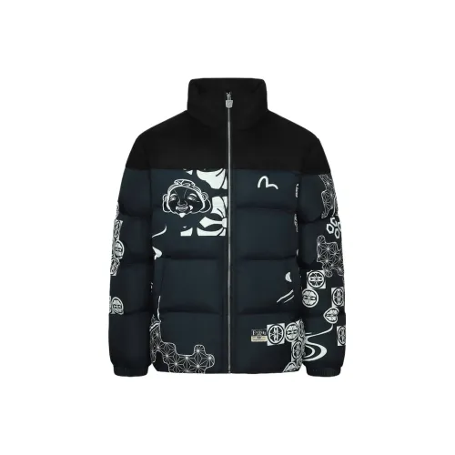 EVISU Пальто с воротником-стойкой Мужское Темно-синий