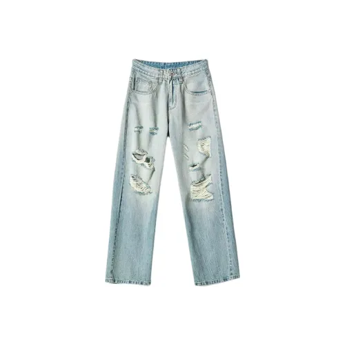 SONGS ALONG Джинсы Унисекс Павлин Синий