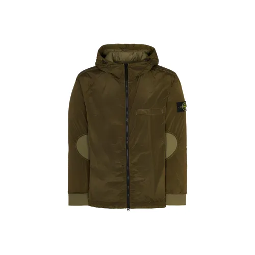 Stone Island Хлопковый пуховик Мужской Оливково-зеленый