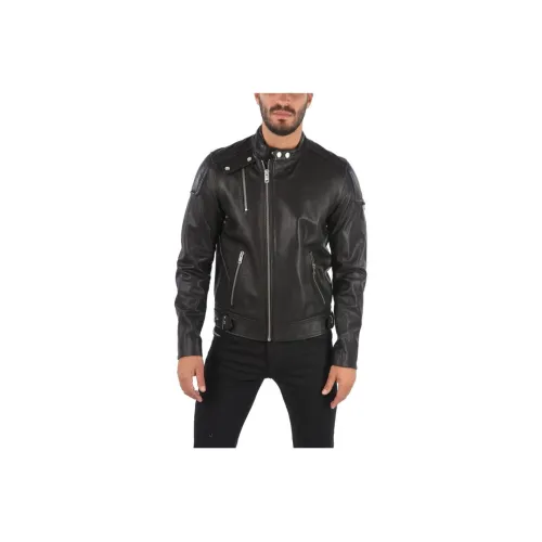 DIESEL Кожа Куртка Мужская Черная