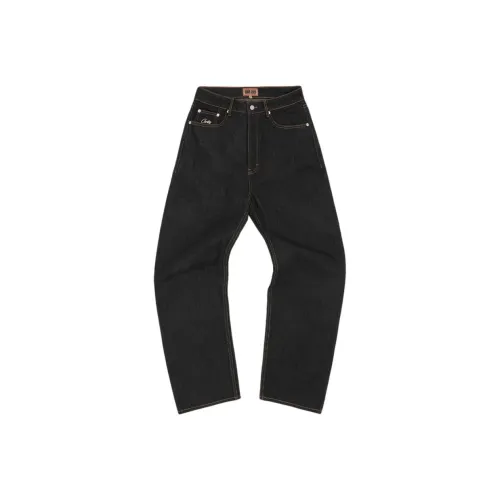 Corteiz совместный бренд SS25 Черные мужские джинсы