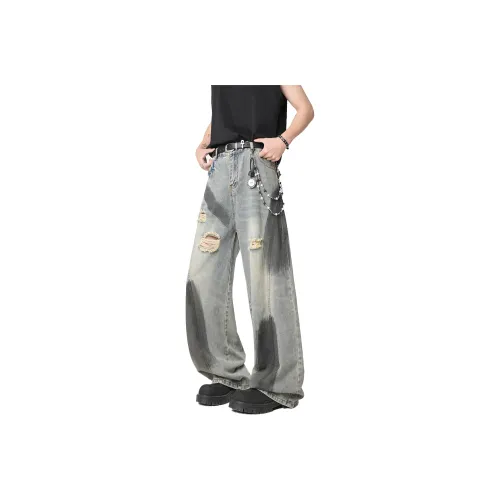 BRYAN JIMENEZ Джинсы Унисекс Винтаж Синий