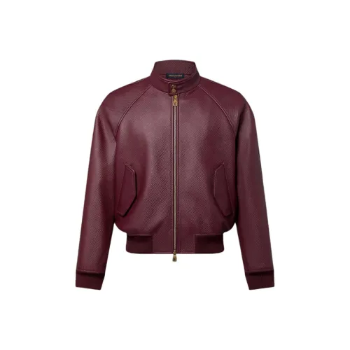 LOUIS VUITTON EPI Кожа Харрингтон Куртка Куртки Пальто Мужской Красный