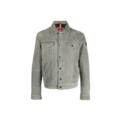 PARAJUMPERS Светло-серый зеленый Мужская кожаная куртка