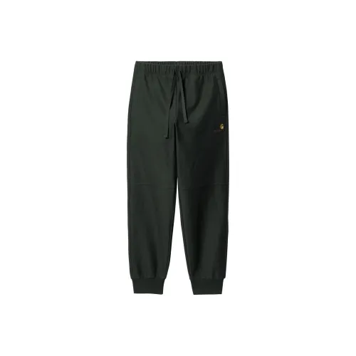 Carhartt WIP Olive Green Men's Knitted Training Pants Carhartt WIP Оливково-зеленые мужские вязаные спортивные брюки