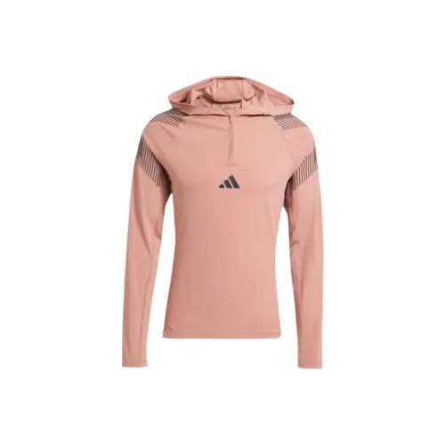 Adidas PRO SERIES Четверть-застежка С капюшоном Трекинговая куртка Мужская Теплая Глина