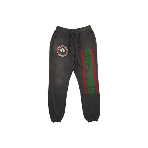 SAINT Mxxxxxx Saint Mxxxxxx X Denim Tears Co Branded Черные мужские вязаные тренировочные брюки