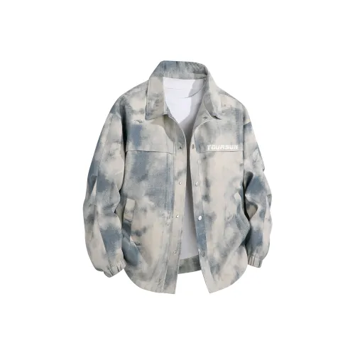 Удобный и освежающий куртки и пальто унисекс джинсовый синий