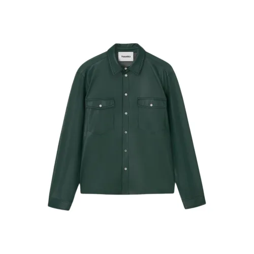 NANUSHKA Кожа Куртка Мужская Зеленая