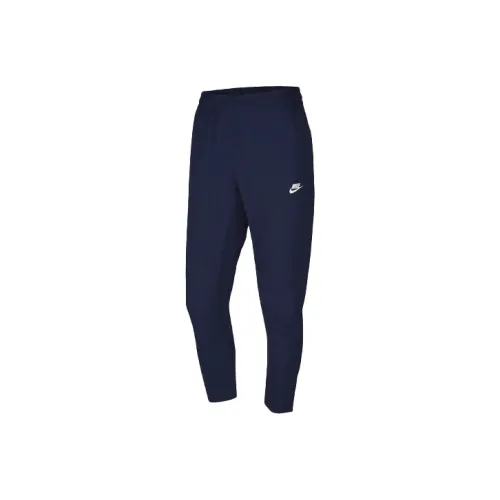 Nike Темно-синие мужские вязаные тренировочные штаны
