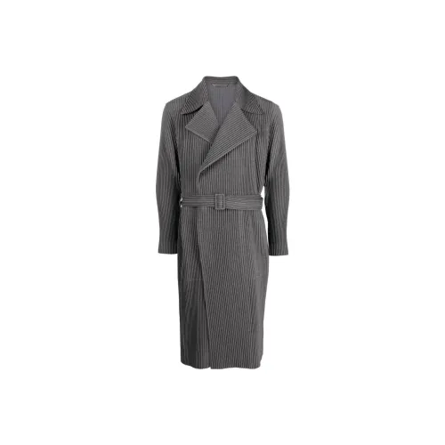 Homme Plissé Issey Miyake PARKA Пальто Мужское Средне-Серое