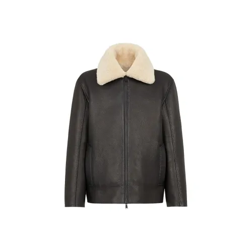 Fendi Черные Мужские Кожаные Куртки