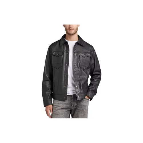 STAR RAW Черная мужская кожаная куртка