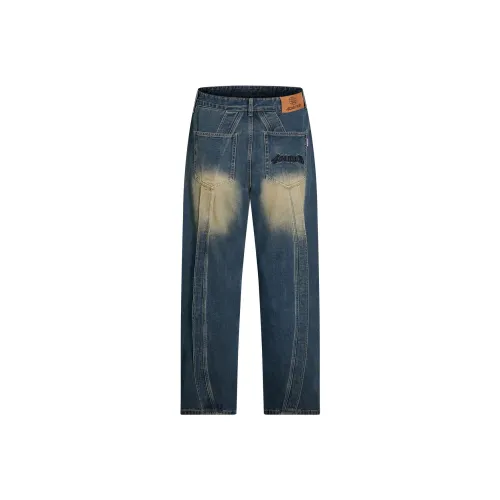 404MOB GANG Синие Унисекс Джинсы