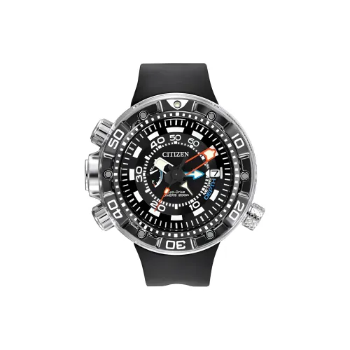 CITIZEN Eco Drive Series Светильник Кварцевый механизм Резиновый ремешок Часы 53 мм Мужские часы Черный циферблат