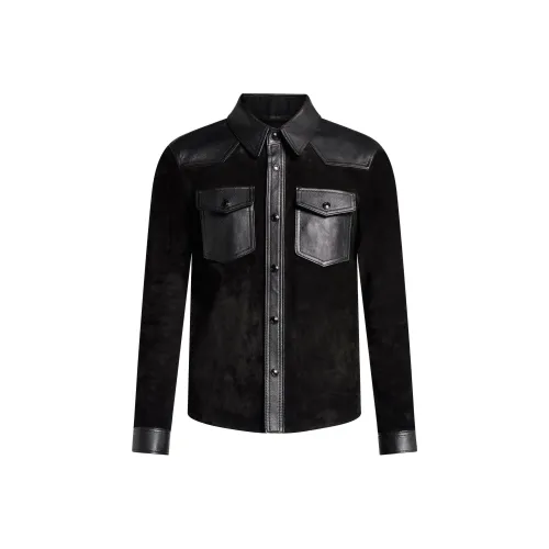 TOM FORD SS24 Кожа Куртка Мужская Черная