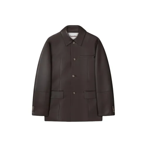 NANUSHKA Кожа Куртка Мужская Кофейного цвета