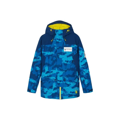 SPYDER Куртки и пальто Мужской Камуфляж Синий Желтый