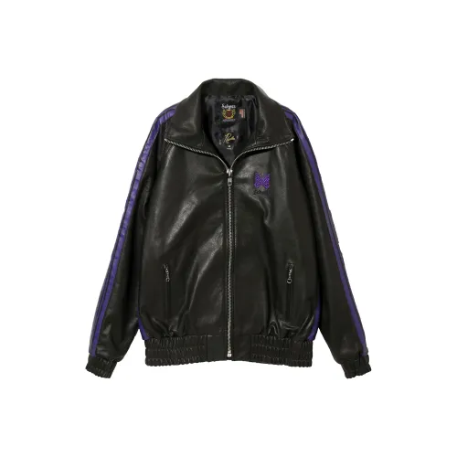 Needles X Schott Collaboration Co Бренд FW23 Кожа Куртка Унисекс Черный