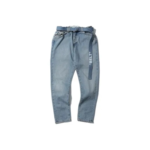 OFF Белый SS20 Синий Мужские Джинсы