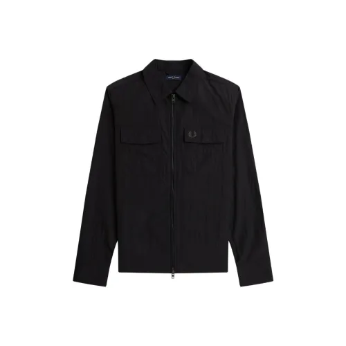 FRED PERRY Куртка-оверсвит на молнии Мужская Черная