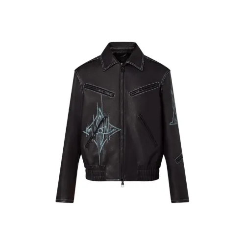 LOUIS VUITTON FW22 Кожа Куртка Пальто Мужской Черный