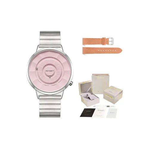FEYERT Horizon Collection Кварцевый механизм Стальной ремешок Часы Женские Розовый циферблат