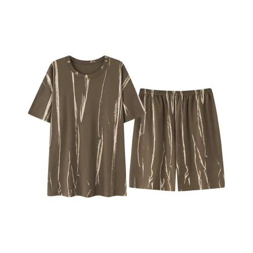 CHUDUAN Пижамный комплект мужской кофейного цвета