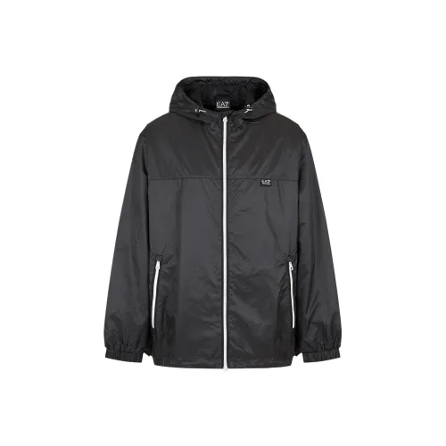 EMPORIO ARMANI EA7 SS24 Куртки и Пальто Мужской Черный