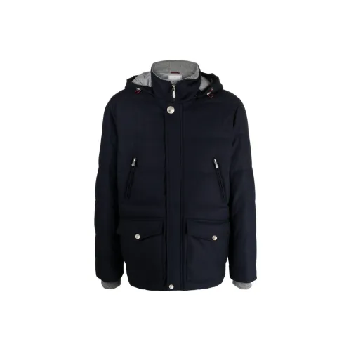 BRUNELLO CUCINELLI Пуховик Мужской Морской Синий