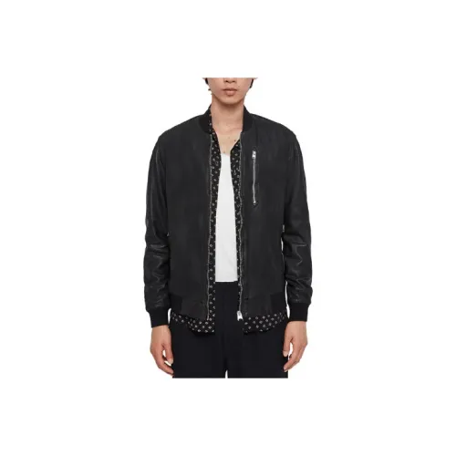 ALLSAINTS Кожа Куртка Мужская Черная