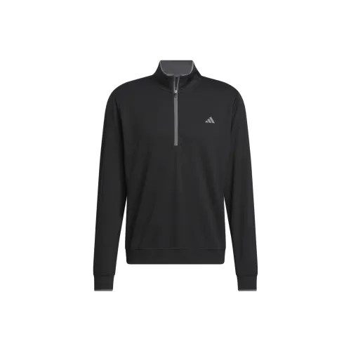 Adidas Легкий Полузастежка Топ Куртки и Пальто Мужской Черный