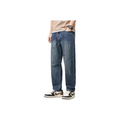 YICHEN Джинсы Унисекс Ностальгический Синий