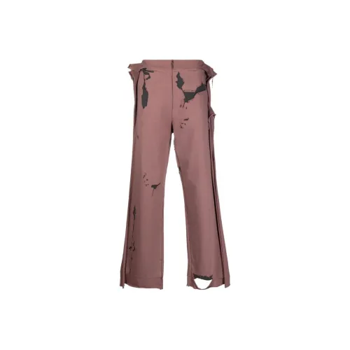 DIESEL Темно-розовые мужские вязаные тренировочные брюки