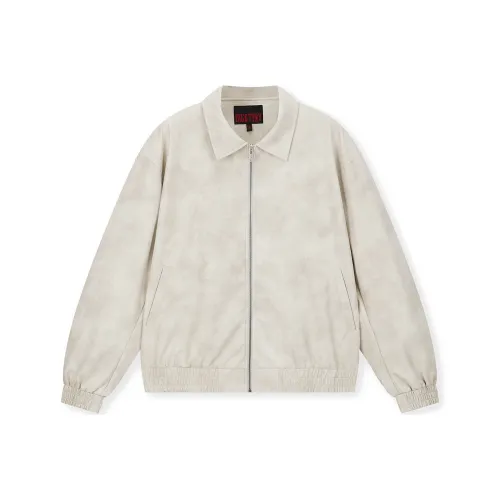 DICETINY Кожа Куртка Унисекс Облачный туман Белый