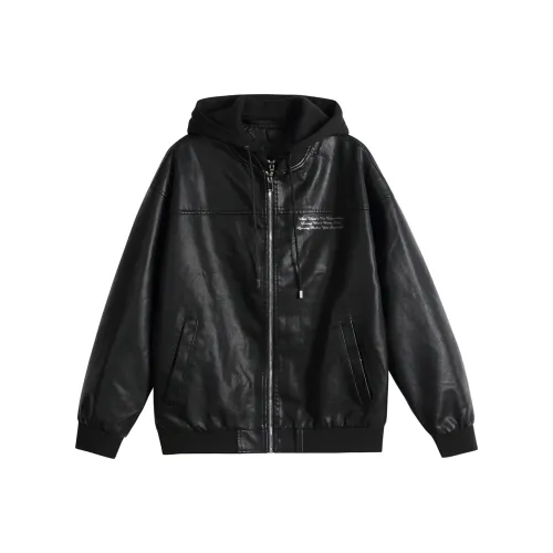 33TH Кожа Куртка Унисекс Черный