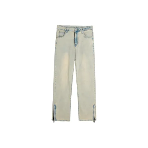 GROOL Желтые Грязные Унисекс Джинсы