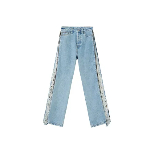 Discover Mental Club Светло-синие Унисекс Джинсы