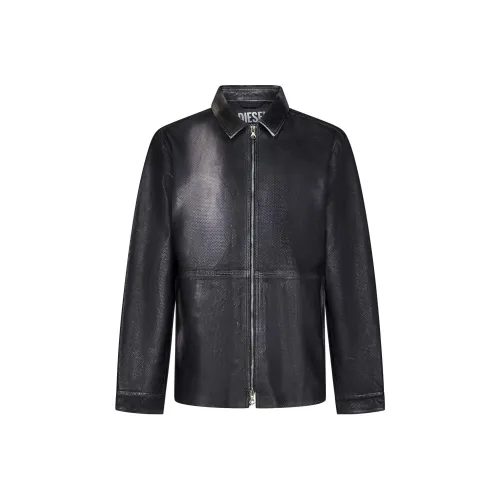 DIESEL Черные Мужские Кожаные Куртки