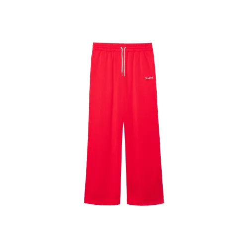 CELINE Red Men's Knitted Training Pants CELINE Красные Мужские Вязаные Спортивные Штаны