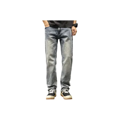 LUJIEBANG Джинсы Мужские Светло-Синие