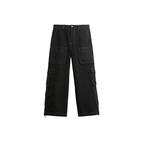 ZARA Мужские карго-брюки черного цвета