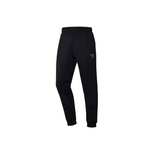 LINING Badminton Series Черные Мужские Вязаные Тренировочные Штаны