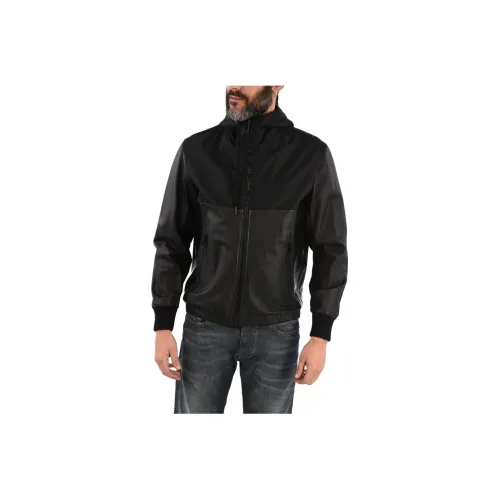 DIESEL Кожа Куртка Мужская Черная