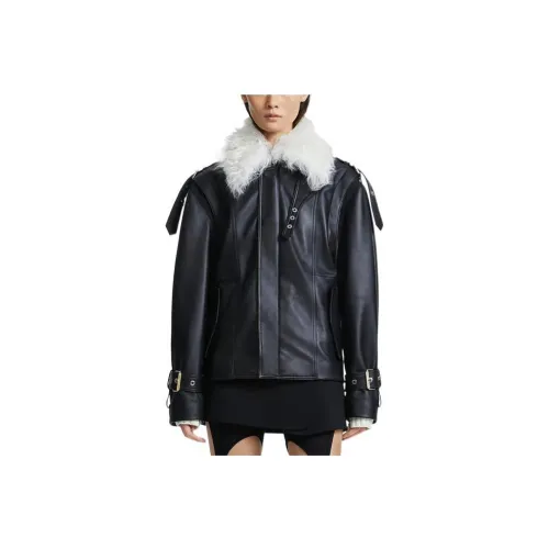 DION LEE Черный Унисекс Кожаные куртки