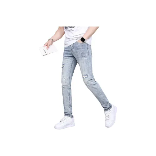 UOOHE Синие Унисекс Джинсы