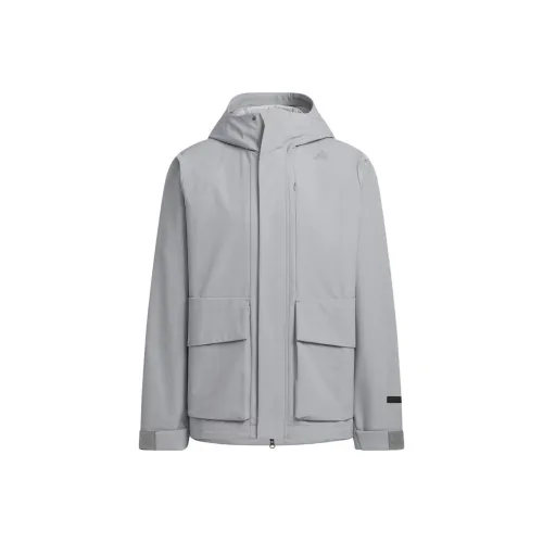 Adidas Теплый Ткани Вязаные Куртка Мужская Серый