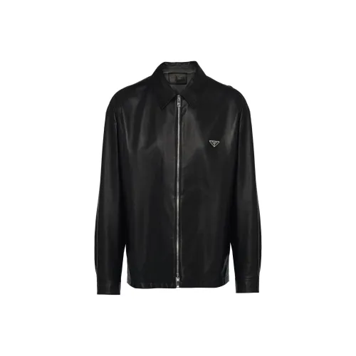 PRADA Мужские черные кожаные куртки