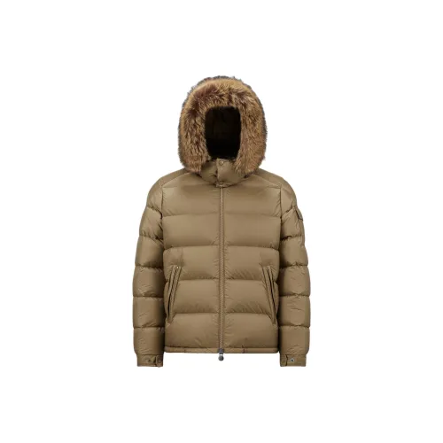 Moncler Mayaf Series Пуховик с меховым воротником стиль позиционирования унисекс темно-коричневый